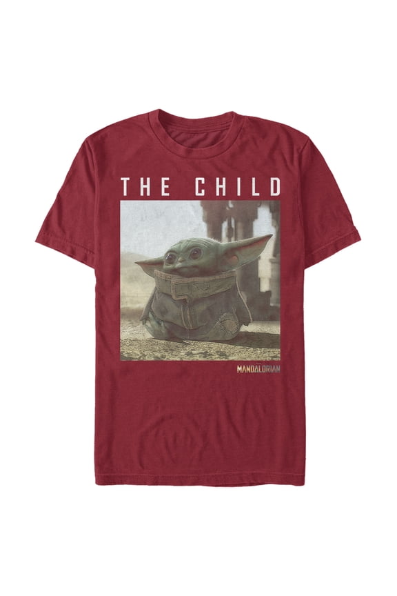 Men's Star Wars: The Mandalorian The Child Frame Graphic Tee Cardinal Medium