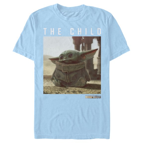 Men's Star Wars: The Mandalorian The Child Frame Graphic Tee Light Blue Small