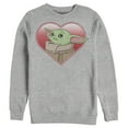 thumbnail image 1 of Men's Star Wars: The Mandalorian The Child Heart Look  Sweatshirt Athletic Heather Large, 1 of 3