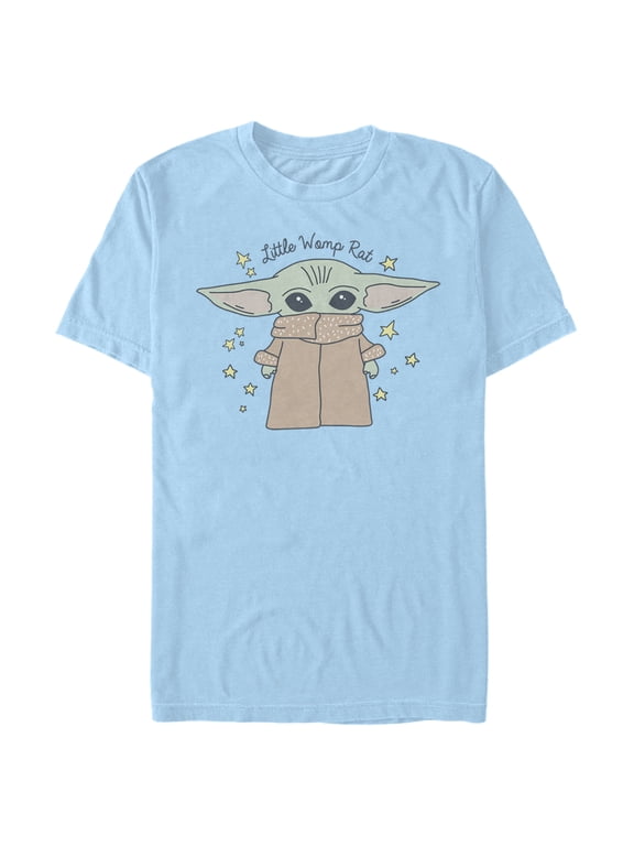 Men's Star Wars: The Mandalorian The Child Little Womp Rat Graphic Tee Light Blue 3X Large