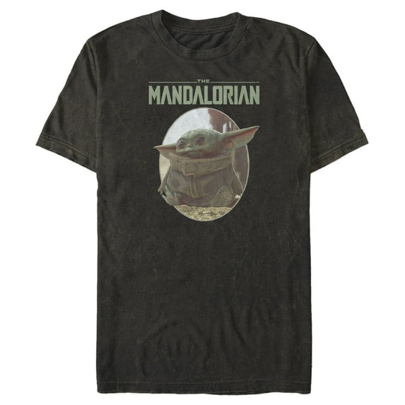 Men's Star Wars: The Mandalorian The Child Oval Frame Graphic Tee Black Large