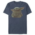 thumbnail image 1 of Men's Star Wars: The Mandalorian The Child Portrait  Graphic Tee Navy Blue Heather Medium, 1 of 3