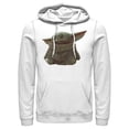 thumbnail image 1 of Men's Star Wars: The Mandalorian The Child Portrait Pull Over Hoodie White Medium, 1 of 4