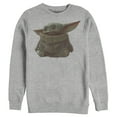 thumbnail image 1 of Men's Star Wars: The Mandalorian The Child Portrait  Sweatshirt Athletic Heather Small, 1 of 3