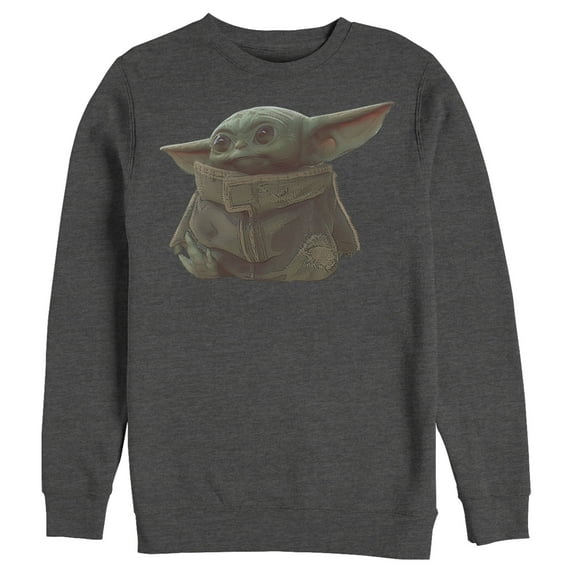 Men's Star Wars: The Mandalorian The Child Portrait Sweatshirt Charcoal Heather X Large