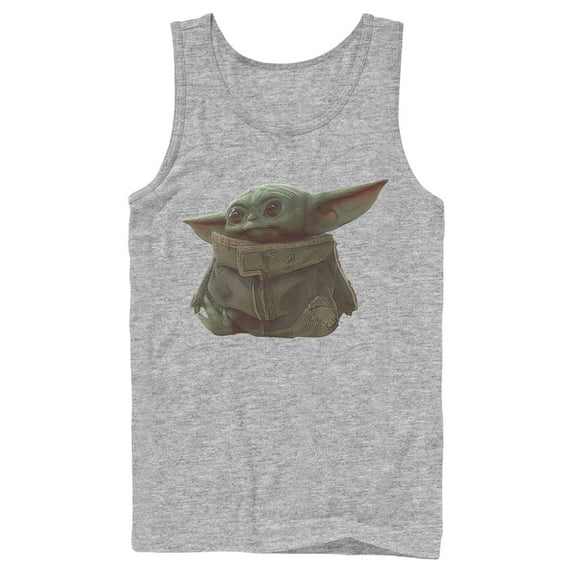 Men's Star Wars: The Mandalorian The Child Portrait Tank Top Athletic Heather X Large