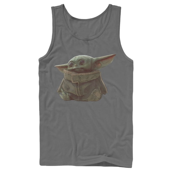 Men's Star Wars: The Mandalorian The Child Portrait Tank Top Charcoal 2X Large