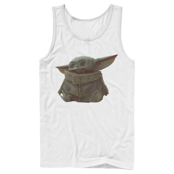 Men's Star Wars: The Mandalorian The Child Portrait  Tank Top White Medium