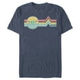 thumbnail image 1 of Men's Star Wars: The Mandalorian The Child Retro Stripes Graphic Tee Navy Blue Heather Medium, 1 of 4