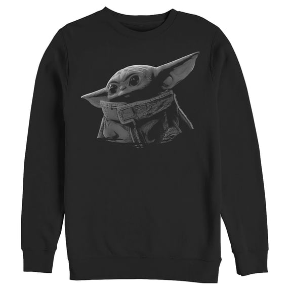 Men's Star Wars: The Mandalorian The Child Shadow Sweatshirt Black Medium