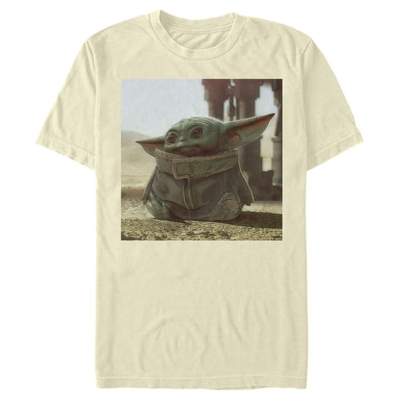 Men's Star Wars: The Mandalorian The Child Square Frame Graphic Tee Beige X Large