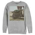 thumbnail image 1 of Men's Star Wars: The Mandalorian The Child Square Frame  Sweatshirt Athletic Heather 3X Large, 1 of 3