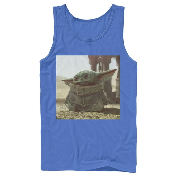 Men's Star Wars: The Mandalorian The Child Square Frame  Tank Top Royal Blue Small