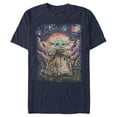 thumbnail image 1 of Men's Star Wars: The Mandalorian The Child Starry Night  Graphic Tee Navy Blue 2X Large, 1 of 5
