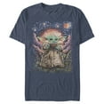 thumbnail image 1 of Men's Star Wars: The Mandalorian The Child Starry Night Graphic Tee Navy Blue Heather Small, 1 of 4