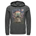 thumbnail image 1 of Men's Star Wars: The Mandalorian The Child Starry Night  Pull Over Hoodie Charcoal Heather 3X Large, 1 of 4