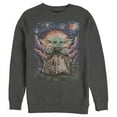 thumbnail image 1 of Men's Star Wars: The Mandalorian The Child Starry Night  Sweatshirt Charcoal Heather Large, 1 of 4
