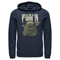 thumbnail image 1 of Men's Star Wars: The Mandalorian The Child Text  Pull Over Hoodie Navy Blue Medium, 1 of 3