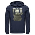 thumbnail image 1 of Men's Star Wars: The Mandalorian The Child Text  Pull Over Hoodie Navy Blue Small, 1 of 3