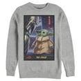 thumbnail image 1 of Men's Star Wars: The Mandalorian The Child Trading Card Sweatshirt Athletic Heather Medium, 1 of 3