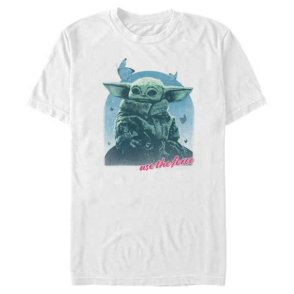 Men's Star Wars: The Mandalorian The Child Use The Force Graphic Tee White Medium