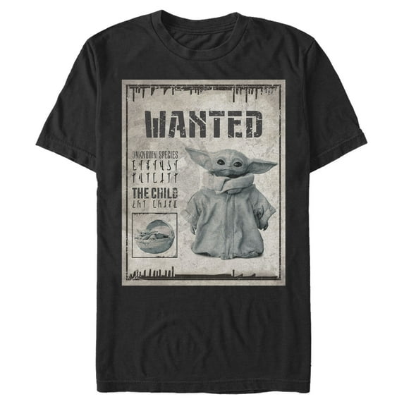 Men's Star Wars: The Mandalorian The Child Wanted Unknown Species Graphic Tee Black Medium