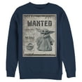 thumbnail image 1 of Men's Star Wars: The Mandalorian The Child Wanted Unknown Species  Sweatshirt Navy Blue 2X Large, 1 of 3