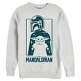 thumbnail image 1 of Men's Star Wars: The Mandalorian The Child and Bounty Hunter Silhouette Sweatshirt White Small, 1 of 4