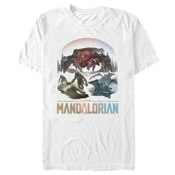 Men's Star Wars: The Mandalorian The Mines of Mandalore Characters  Graphic Tee White Small