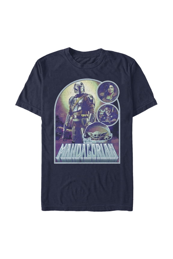 Men's Star Wars: The Mandalorian The New Plan Graphic Tee Navy Blue Medium