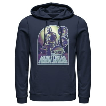 Men's Star Wars: The Mandalorian The New Plan  Pull Over Hoodie Navy Blue X Large