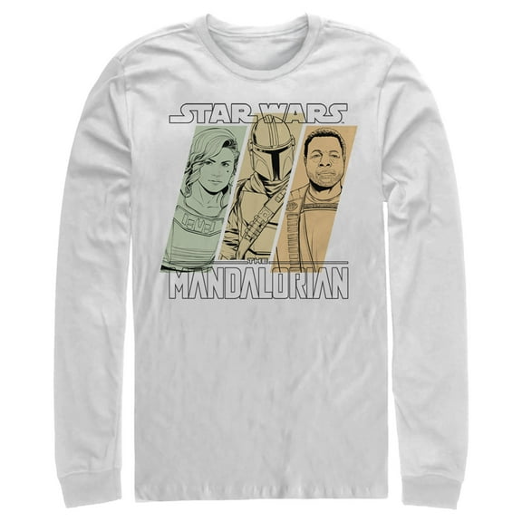 Men's Star Wars: The Mandalorian The Partnership  Long Sleeve Shirt White Small