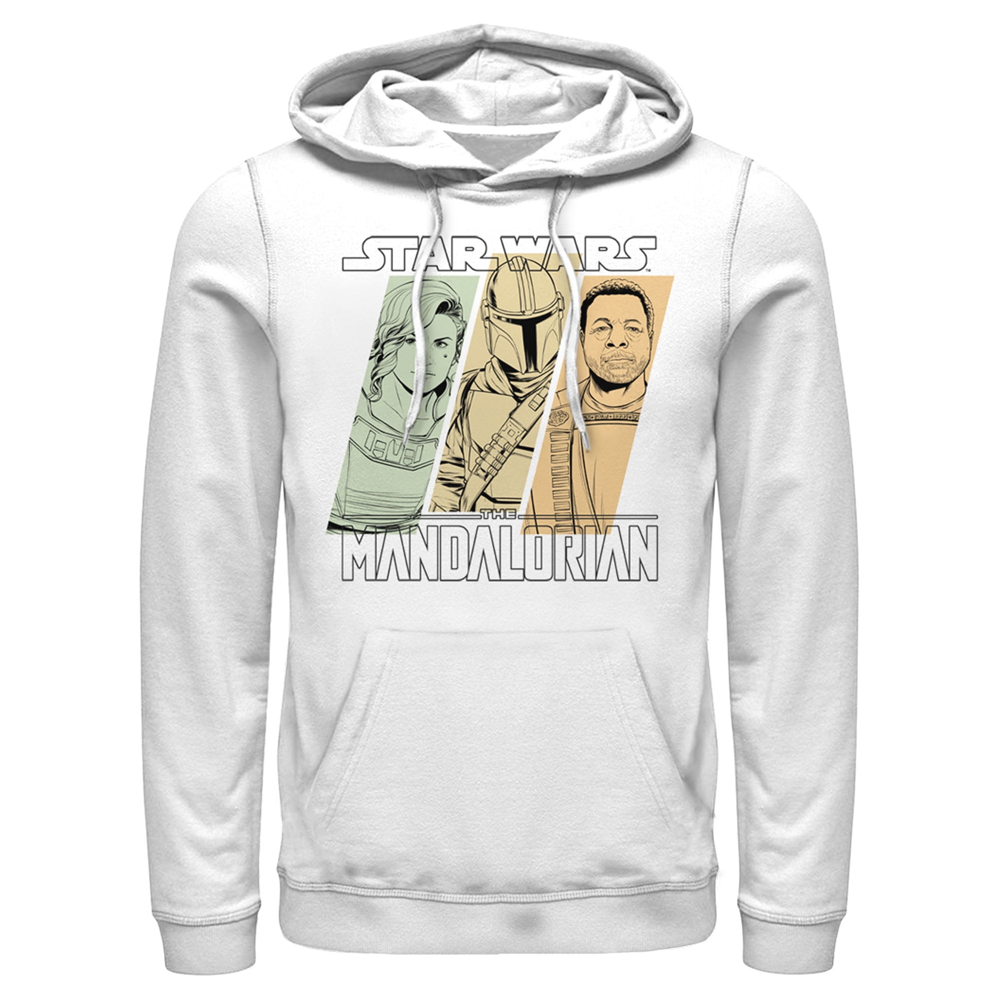 Men s Star Wars The Mandalorian The Partnership Pull Over Hoodie White Large
