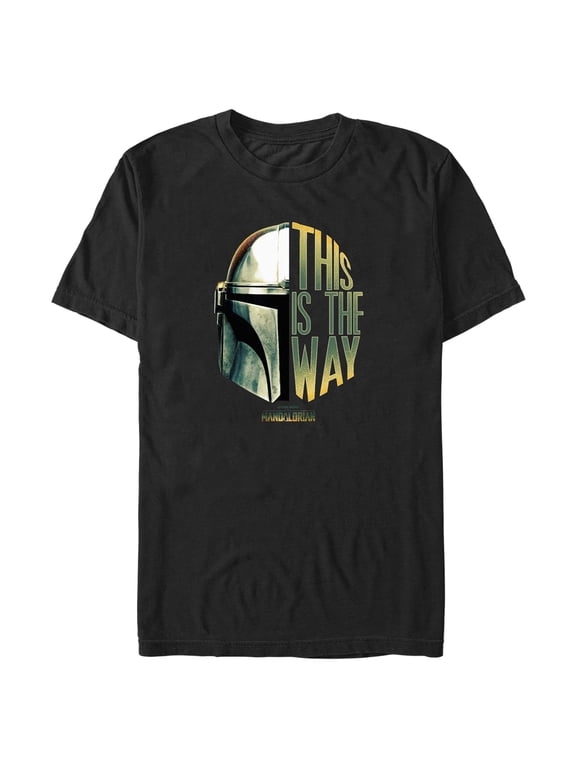 Men's Star Wars: The Mandalorian This is the Way Helmet Logo Graphic Tee Black Small