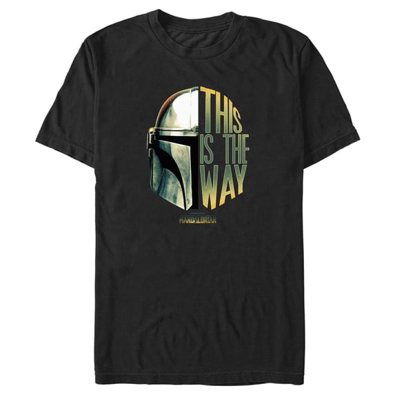 Men's Star Wars: The Mandalorian This is the Way Helmet Logo Graphic Tee Black X Large