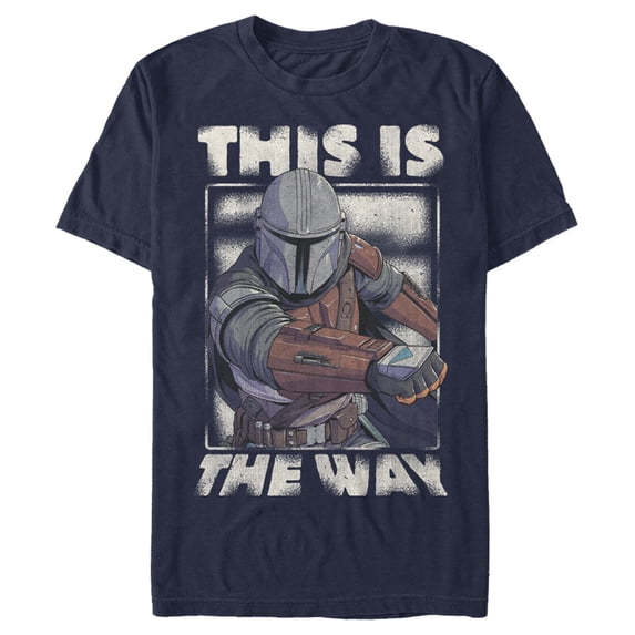 Men's Star Wars: The Mandalorian This Is The Way Mando Graphic Tee Navy Blue X Large