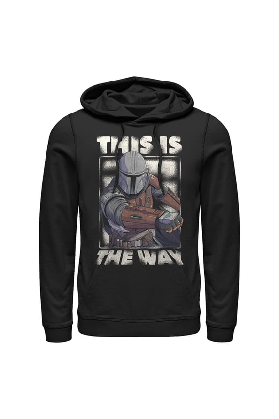 Men's Star Wars: The Mandalorian This Is The Way Mando  Pull Over Hoodie Black Small