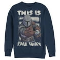 thumbnail image 1 of Men's Star Wars: The Mandalorian This Is The Way Mando  Sweatshirt Navy Blue Large, 1 of 3