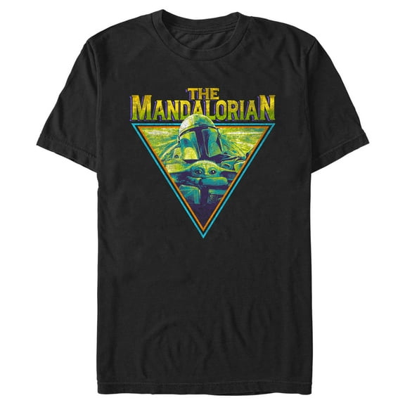 Men's Star Wars: The Mandalorian Triangle Poster  Graphic Tee Black 3X Large