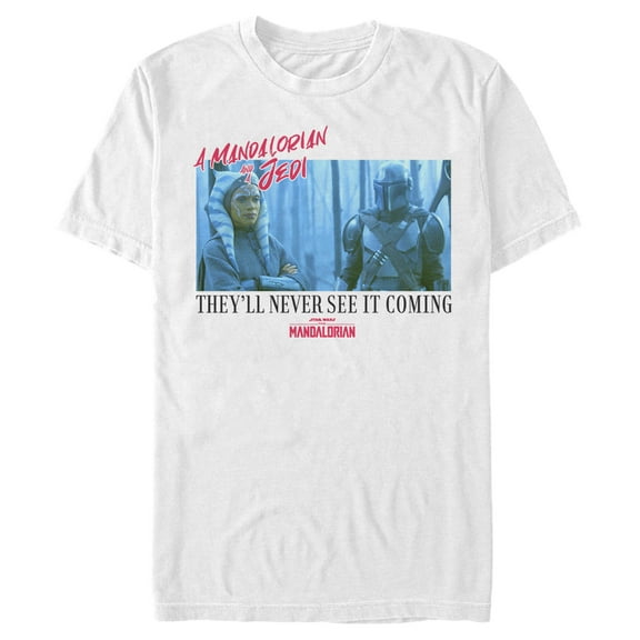 Men's Star Wars: The Mandalorian Unlikely Duo Graphic Tee White Medium