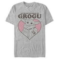 thumbnail image 1 of Men's Star Wars: The Mandalorian Valentine's Day The Child Belongs to Grogu  Graphic Tee Athletic Heather 3X Large, 1 of 5