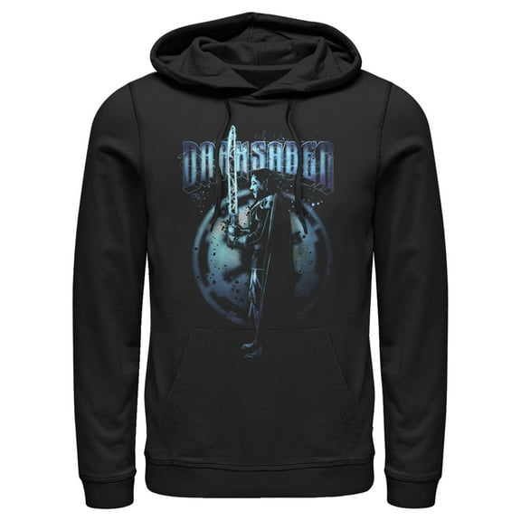 Men's Star Wars: The Mandalorian Wielding the Darksaber  Pull Over Hoodie Black Medium