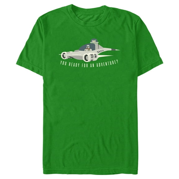 Men's Star Wars: The Mandalorian You Ready for an Adventure? Minimalist Graphic Tee Kelly Green 3X Large