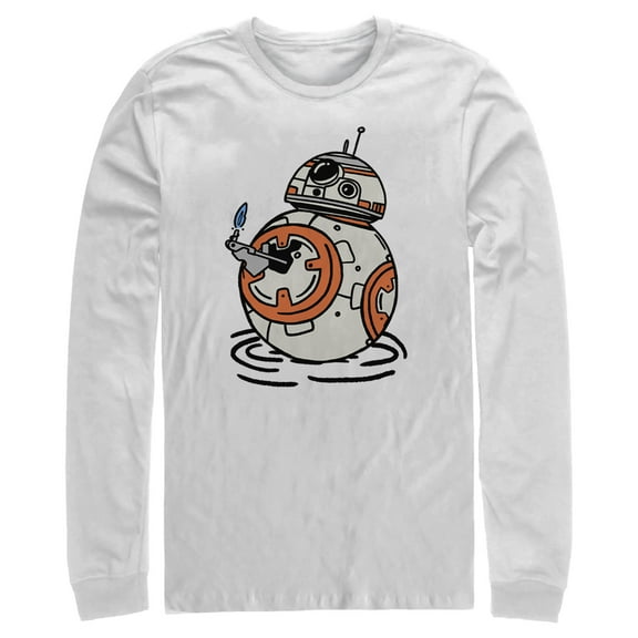 Men's Star Wars: The Rise of Skywalker BB-8 Lighter  Long Sleeve Shirt White Large