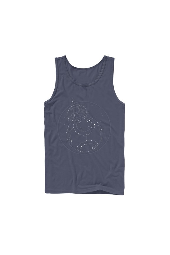 Men's Star Wars: The Rise of Skywalker BB-8 Starry Constellation Tank Top Navy Blue Small