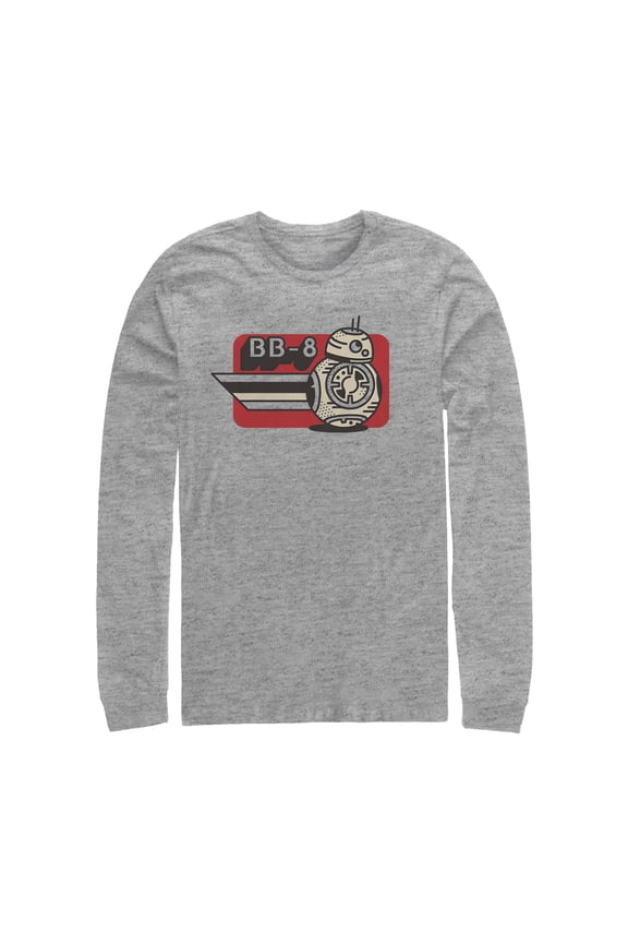 Men's Star Wars: The Rise of Skywalker BB-8 on the Run Long Sleeve Shirt Athletic Heather Medium