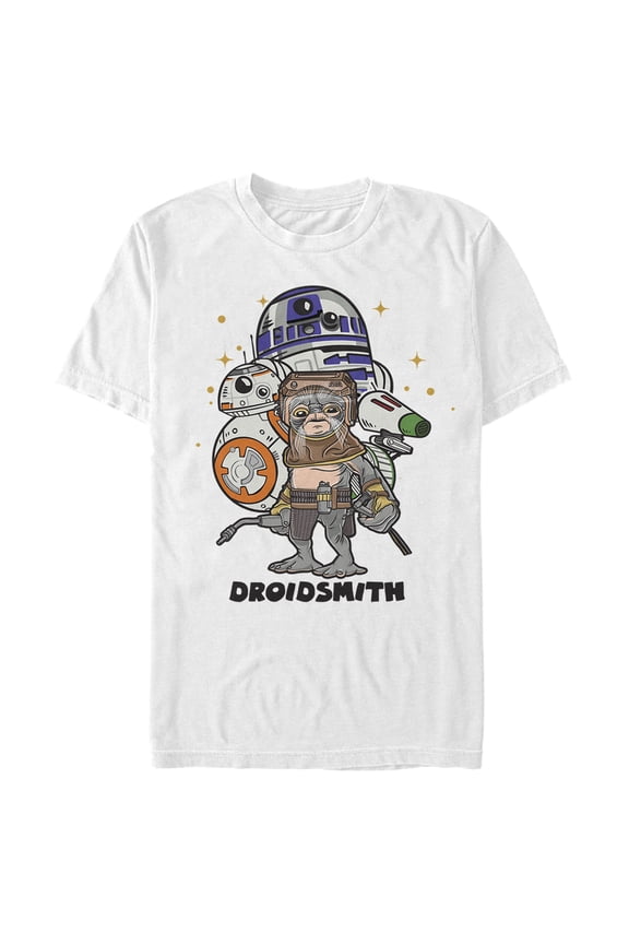Men's Star Wars: The Rise of Skywalker Babu Frik Droidsmith Graphic Tee White Medium