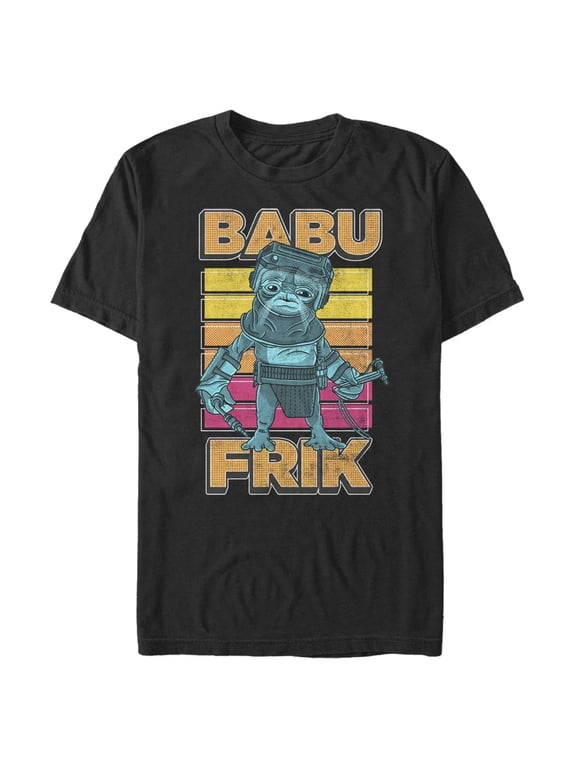 Men's Star Wars: The Rise of Skywalker Babu Frik Pop Art Portrait Graphic Tee Black Large