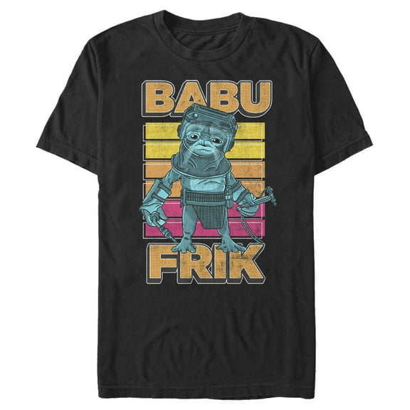 Men's Star Wars: The Rise of Skywalker Babu Frik Pop Art Portrait  Graphic Tee Black Small