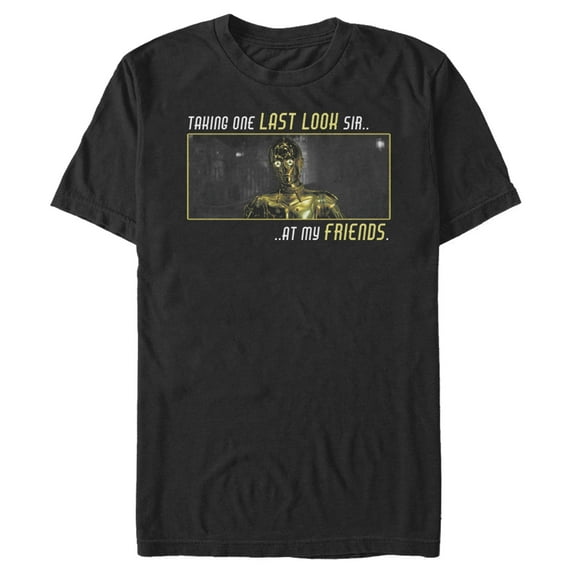 Men's Star Wars: The Rise of Skywalker C-3PO One Last Look Graphic Tee Black 3X Large